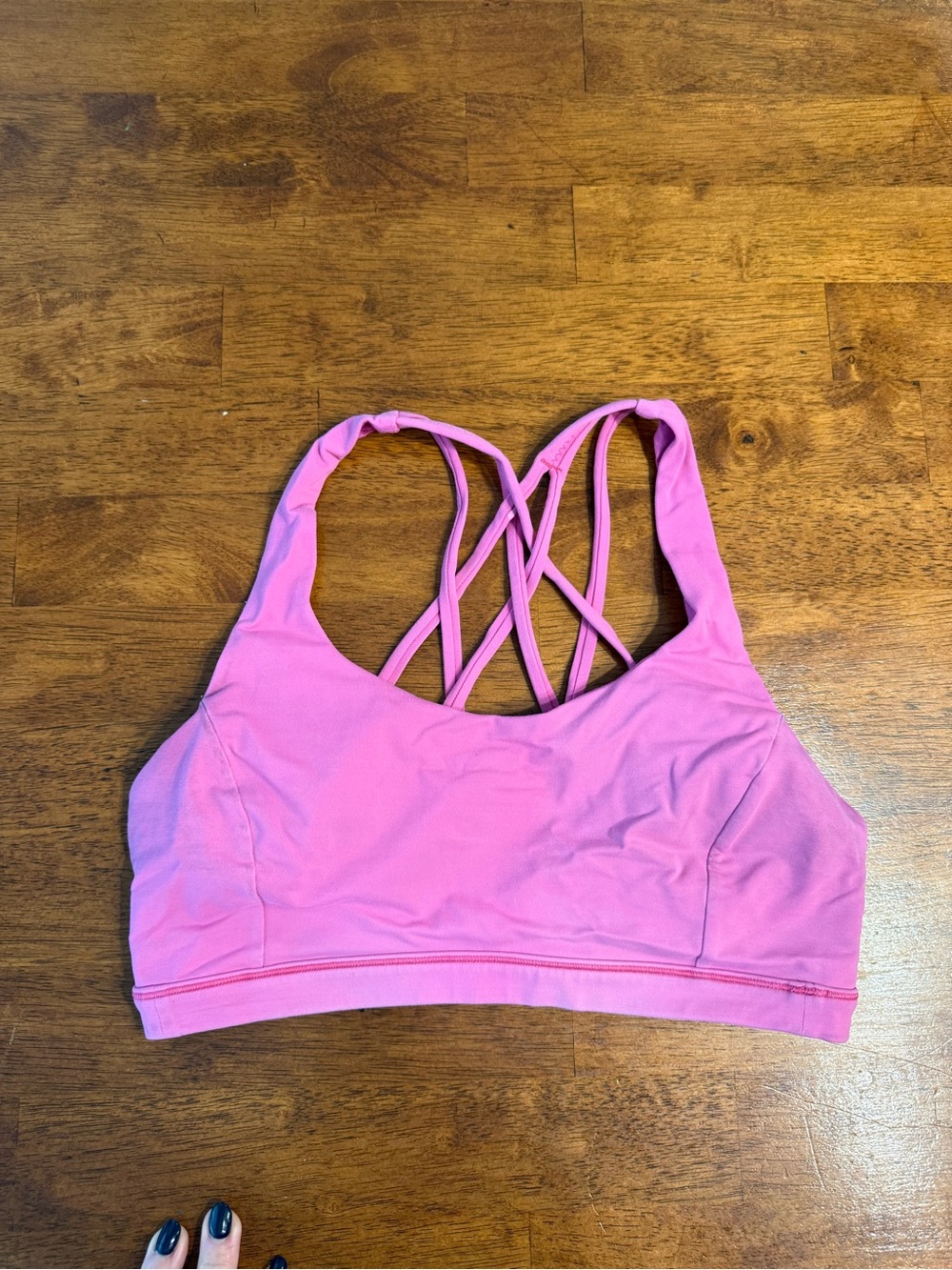Lululemon Free To Be Wild Strappy Yoga Sports Bra Sz 8 Hot Pink Luxtreme